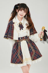 Little Idol – Süßer Lolita-Rock mit mehrfarbigem Karomuster und Rüschen